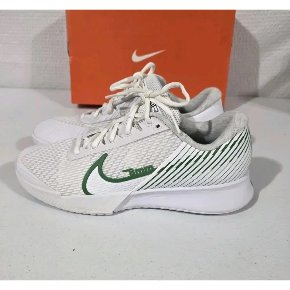 Nike Zoom Vapor Pro 2 HC Women's 10.5 White Kelly Green Tennis Shoes DR6192-102